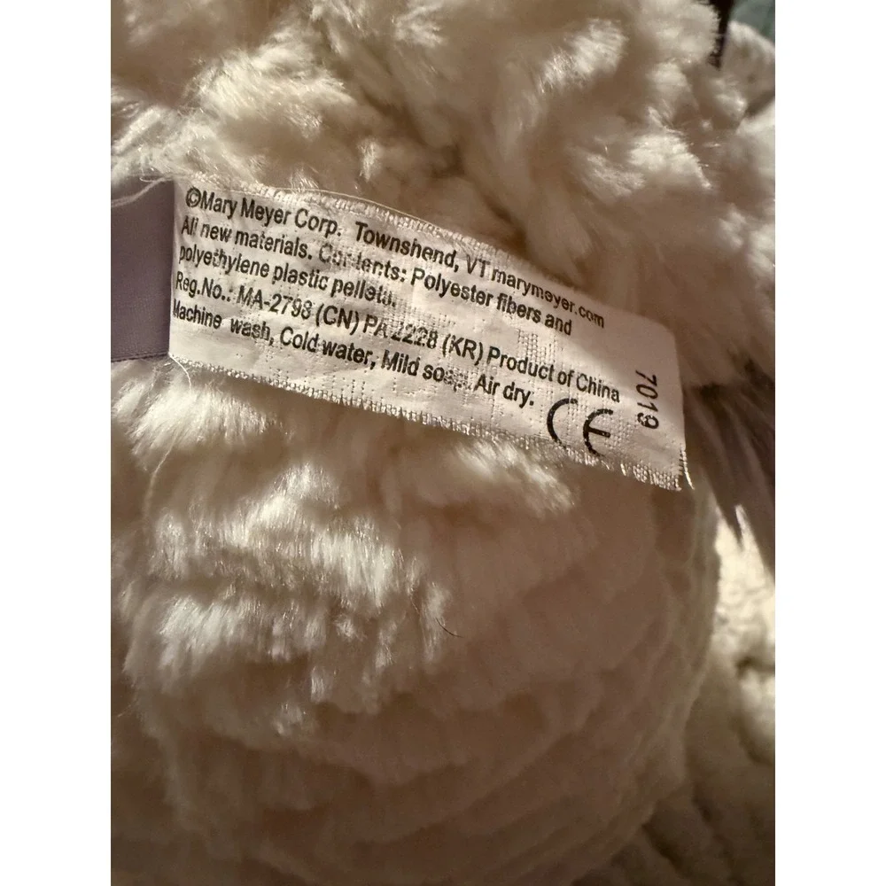 Mary Meyer Marshmallow Zoo Elephant Plush Stuffed Animal Cream Whit Textured Fur